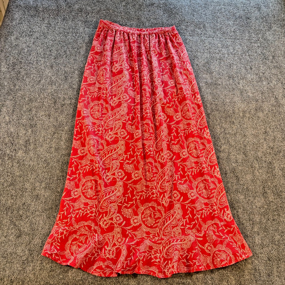 Universal Threads XS Skirt Red White Cotton Rayon Blend Midi Casual Wrap Ruffles - Picture 2 of 8